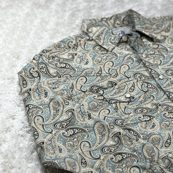 Cinch Shirt Boy's L 12 Western Shirt Pearl Snap Paisley Print Cowboy Rodeo Ranch - Picture 7 of 11